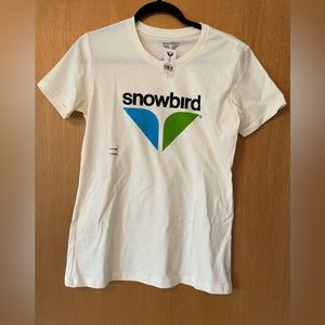 NWT Snowbird Utah Women’s Logo Yellow Crewneck Tee Shirt Size Large